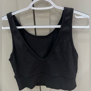 lululemon black power pivot ribbed tank top size 16